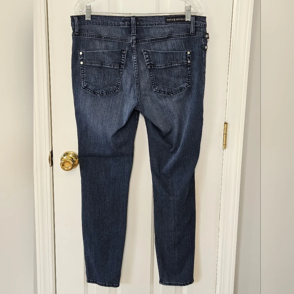 Rock & Republic Blue Skinny Kashmiere Denim Jeans 16M